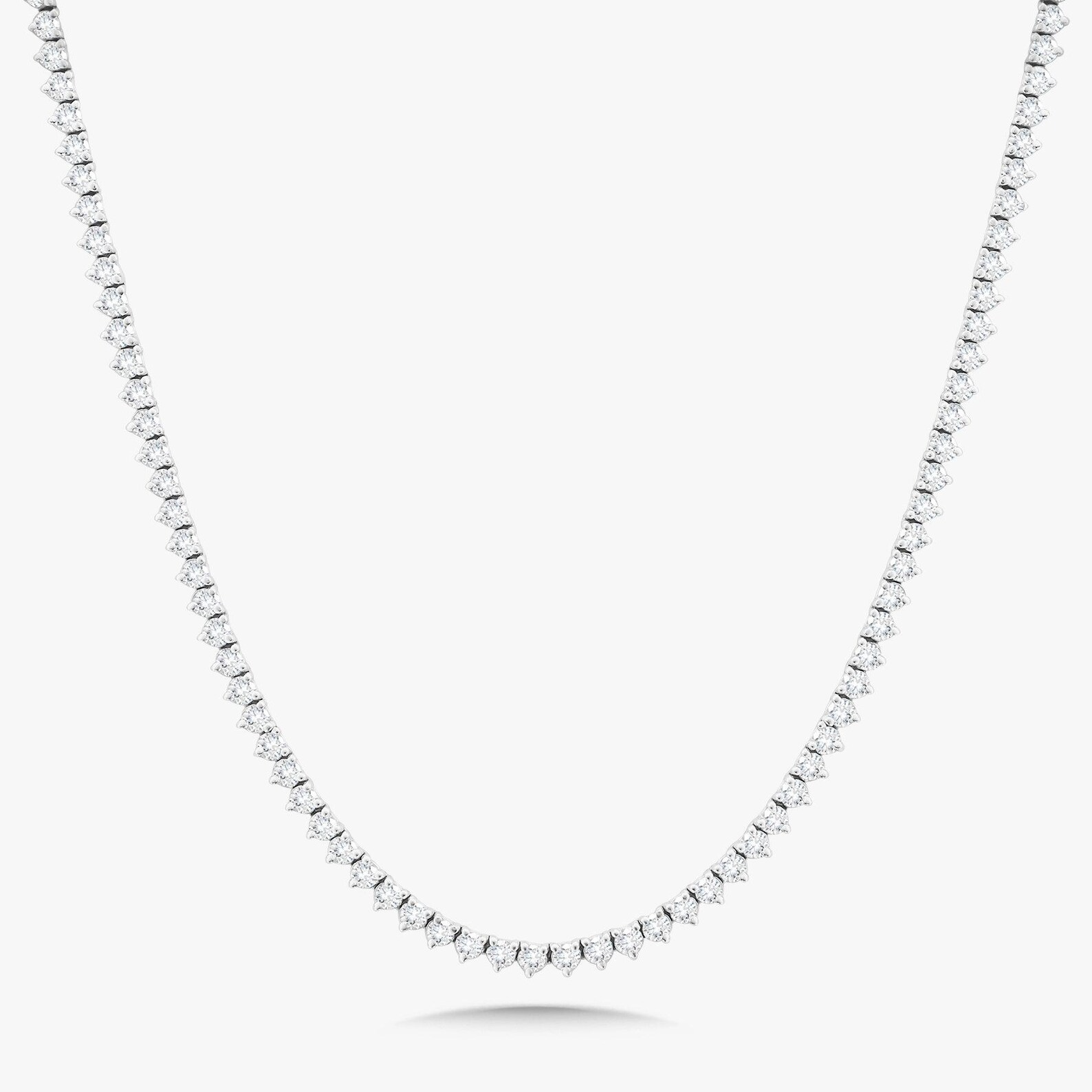 By Charis Diamonds Three Prong Lab Diamond Tennis Necklace