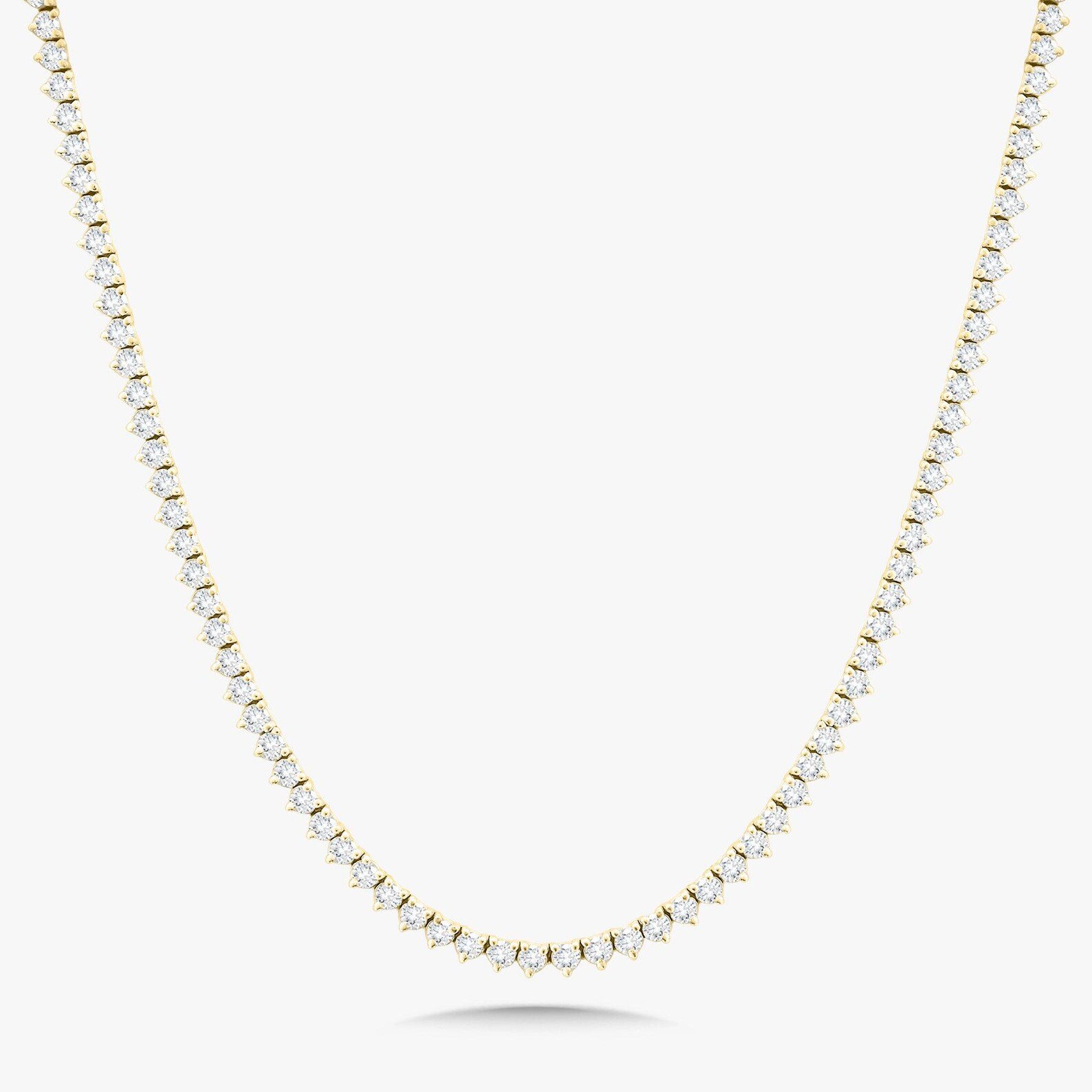 By Charis Diamonds Three Prong Lab Diamond Tennis Necklace