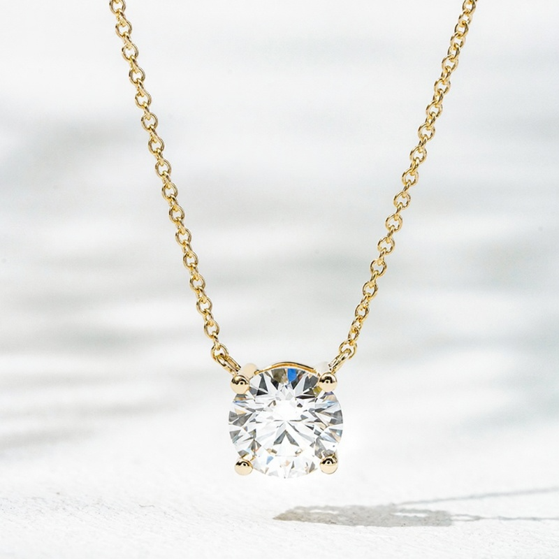 By Charis Round Lab Grown Diamond Pendant Necklace
