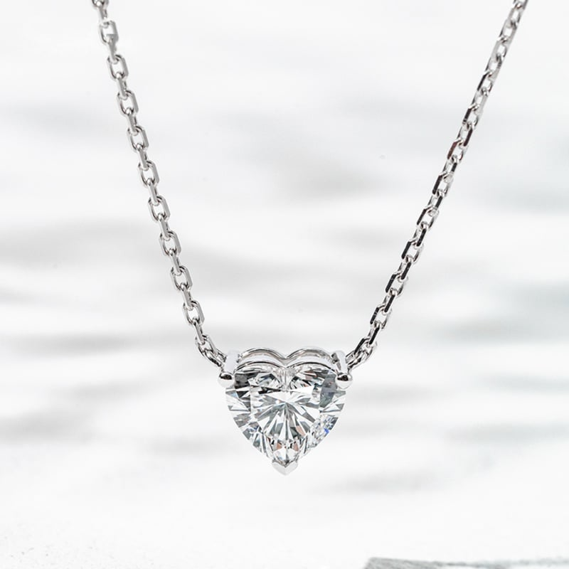 By Charis Heart Lab Grown Diamond Pendant Necklace
